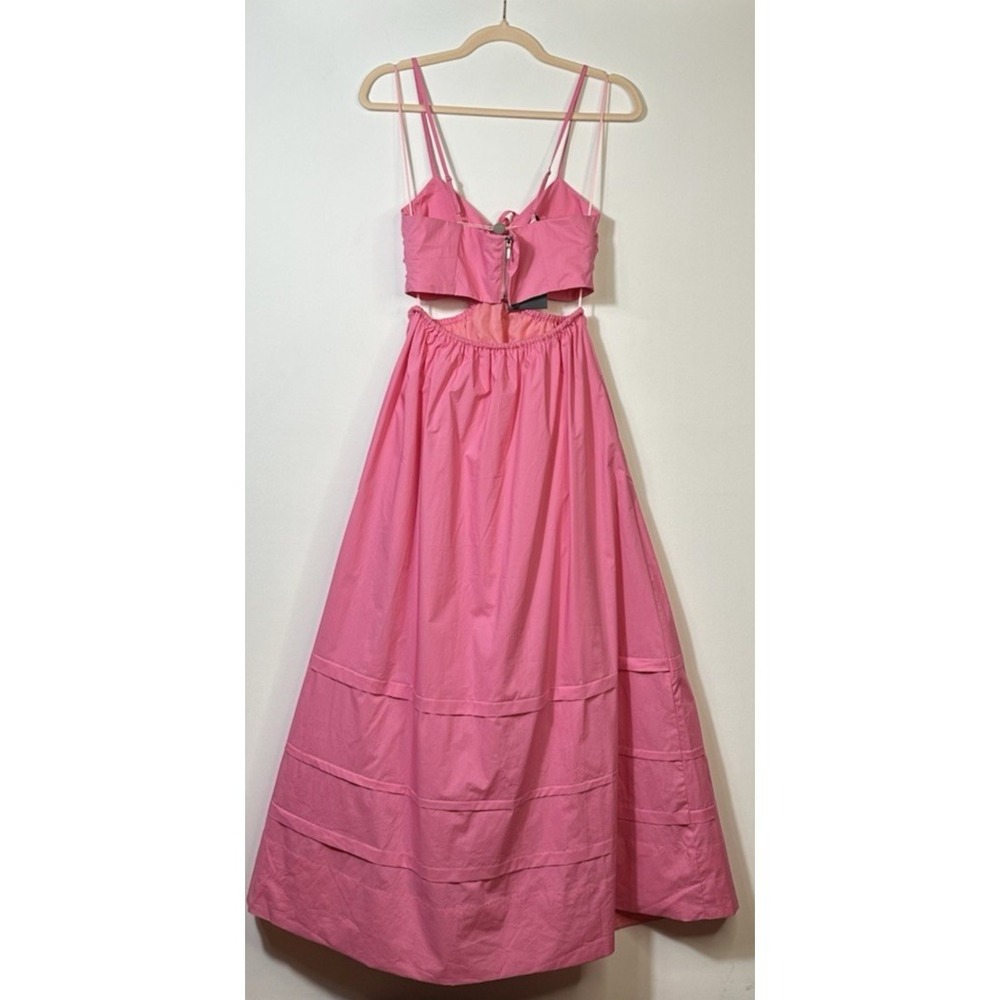 NWT MSRP $395 NICHOLAS Baylee Maxi Dress SZ 0 XS PINK RESORT 100% Cotton Summer - Picture 3 of 14